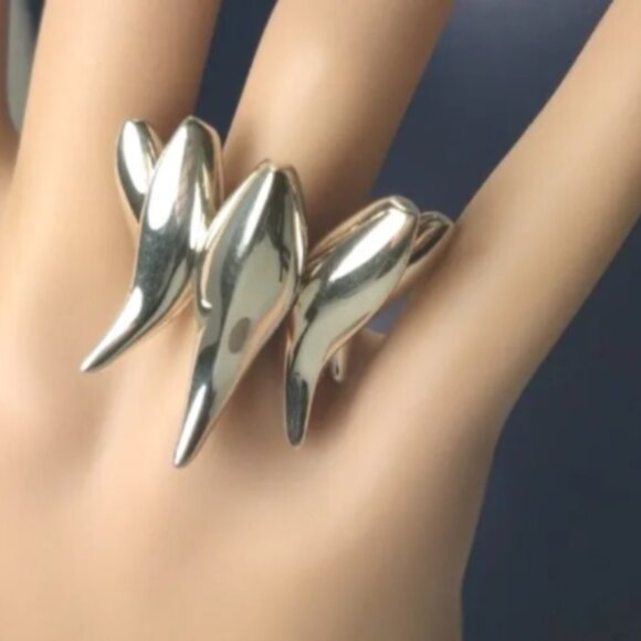 Rare Tiffany & Co Frank GEHRY Five Fish Ring Sterling Silver Size 6.5 - Picture 2 of 5